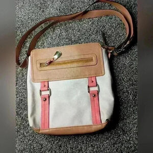 2 FOR 25$ Chic cream & Brown Shoulder Bag ROSETTI crossbody purse